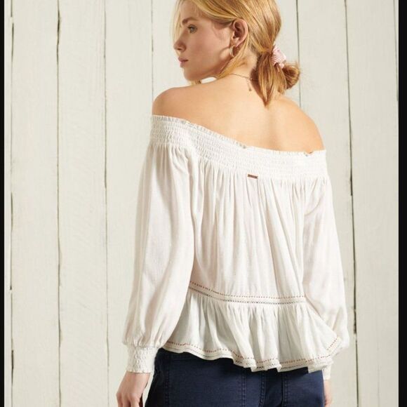 NWT Superdry Ameera Off The Shoulder Top Size 6 - Picture 9 of 15